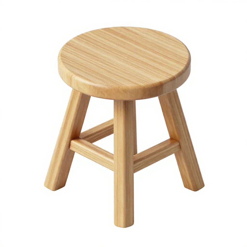 Three-legged stool isolated on a white background