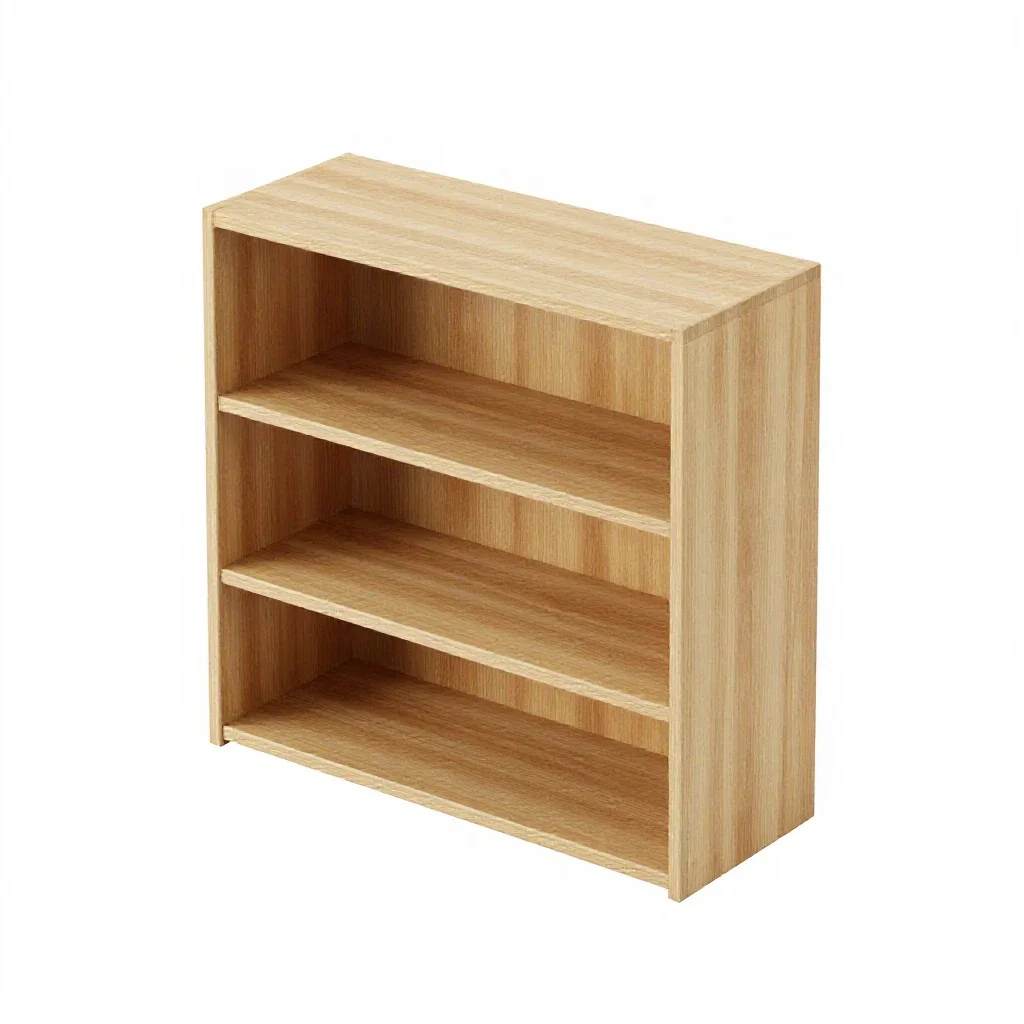Open bookshelf isolated on a white background