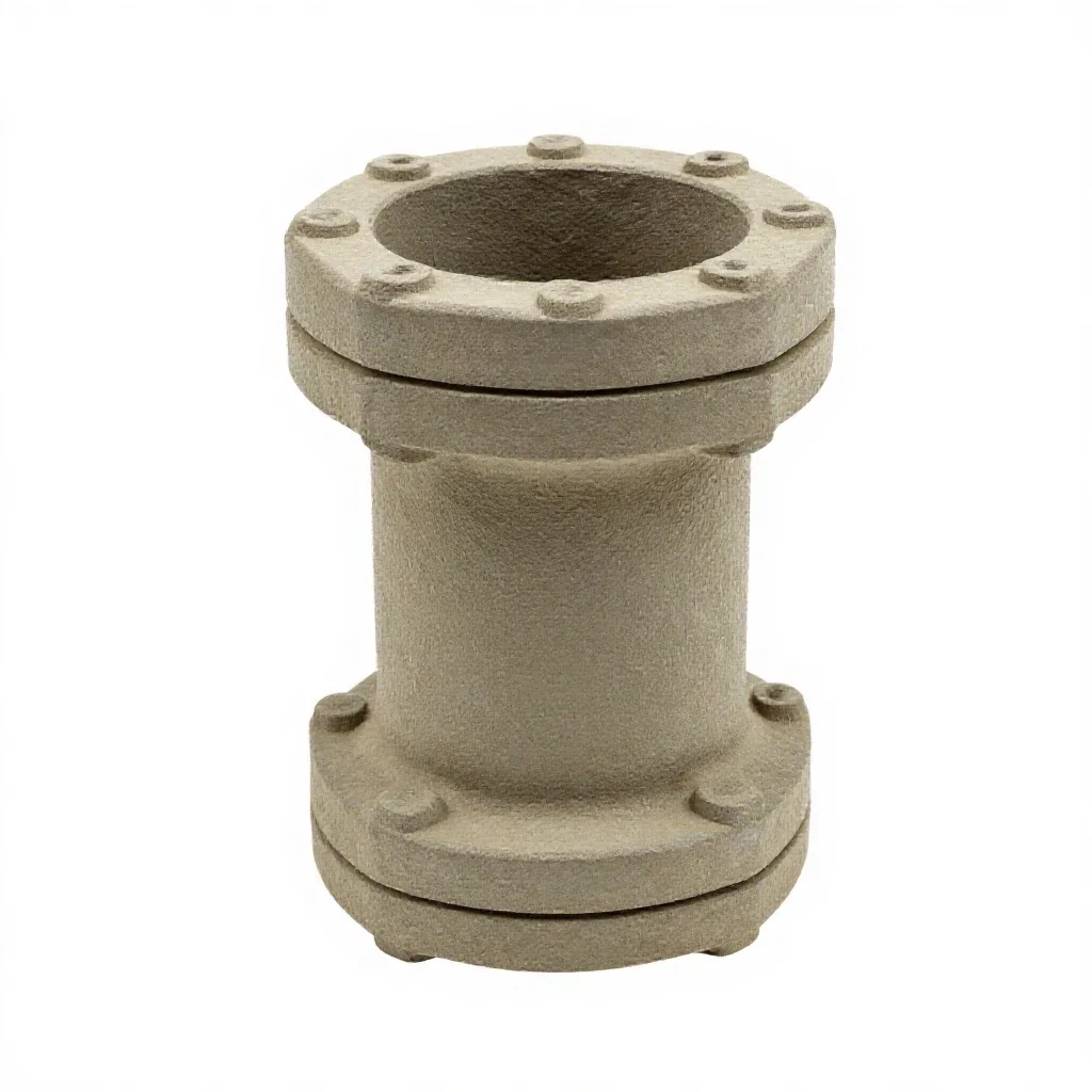 Cast iron pipe flange isolated on a white background