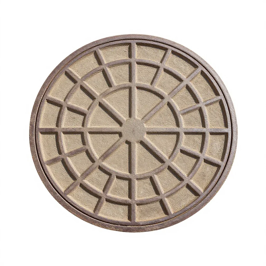 Manhole cover isolated on a white background