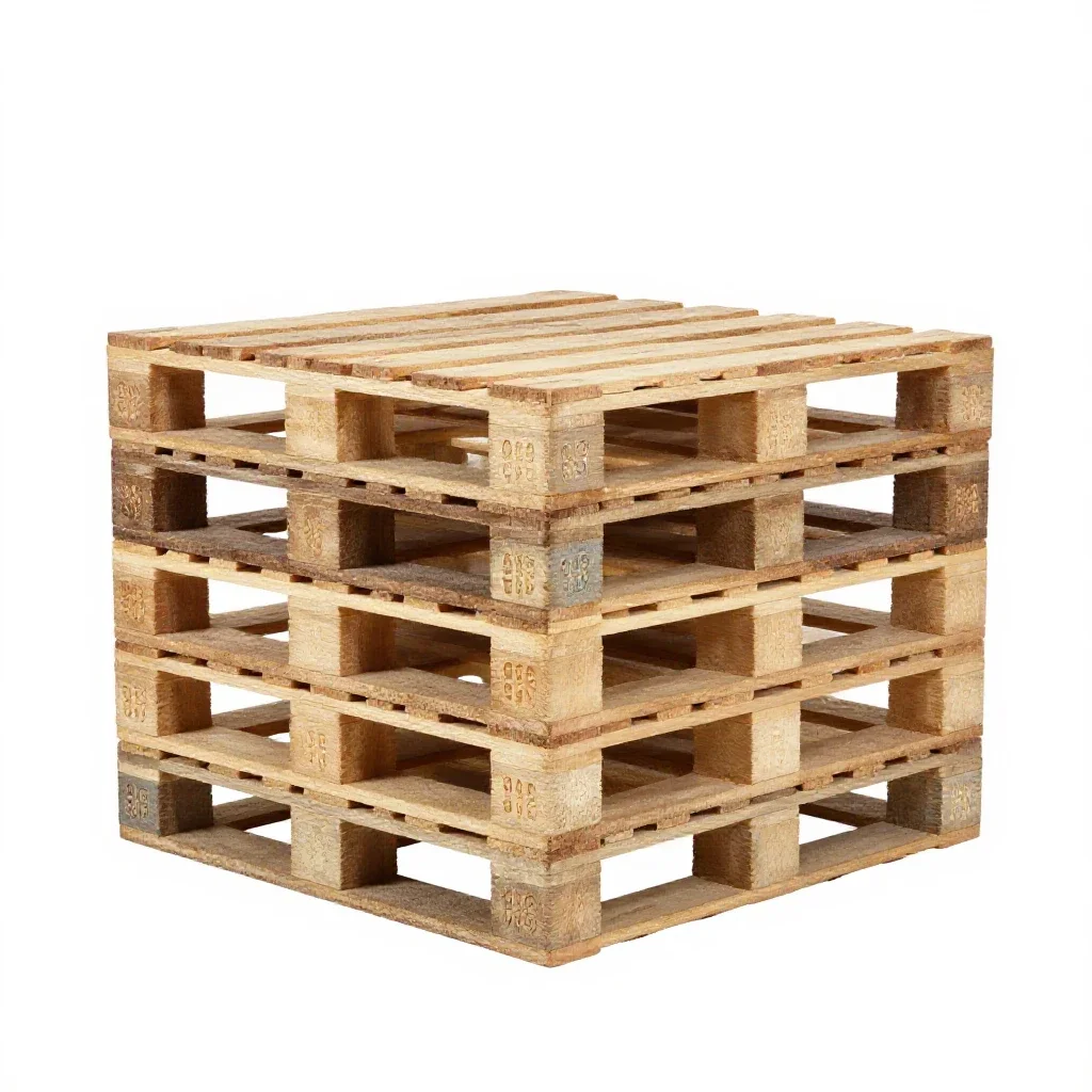 Stacked euro pallet isolated on a white background