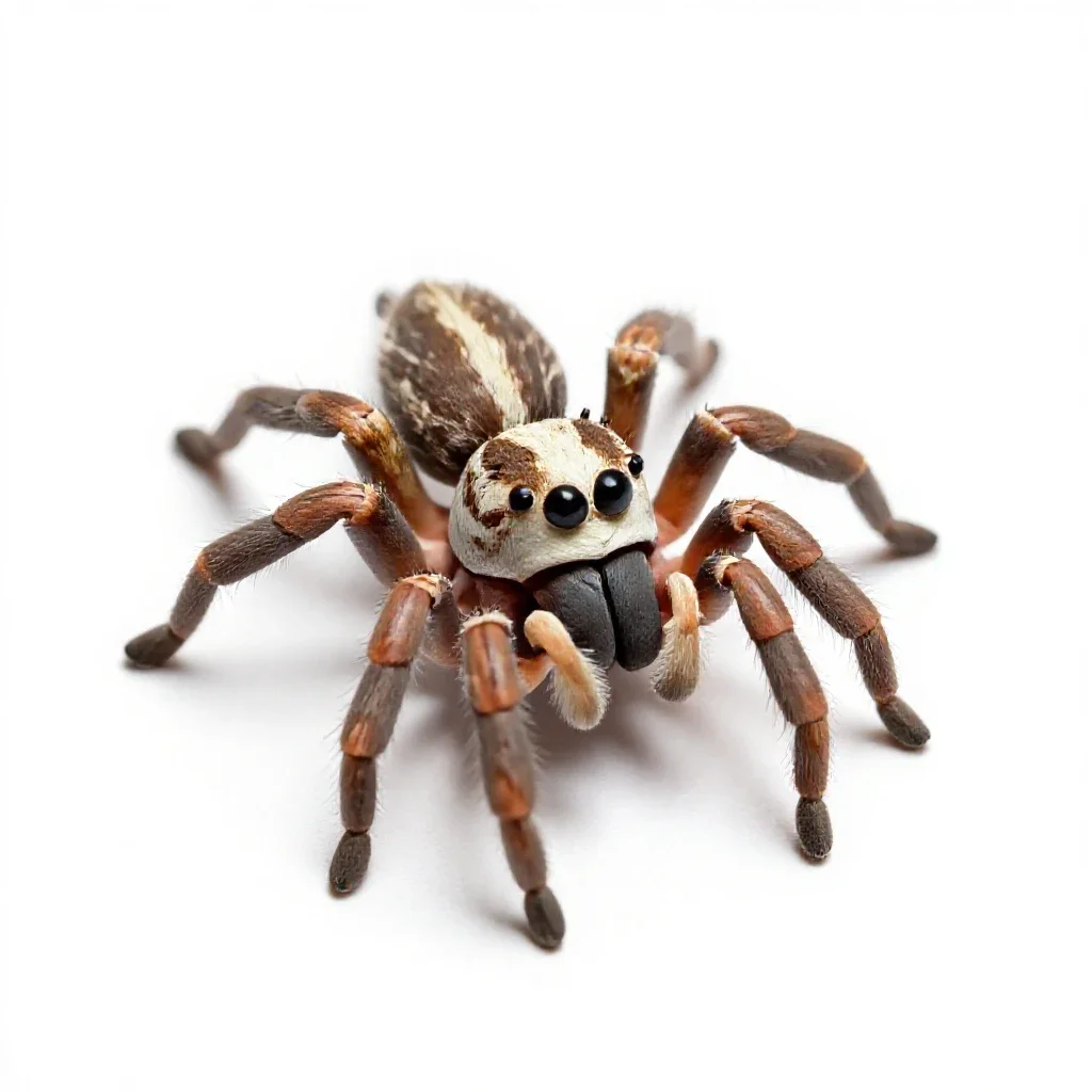 Jumping spider isolated on a white background