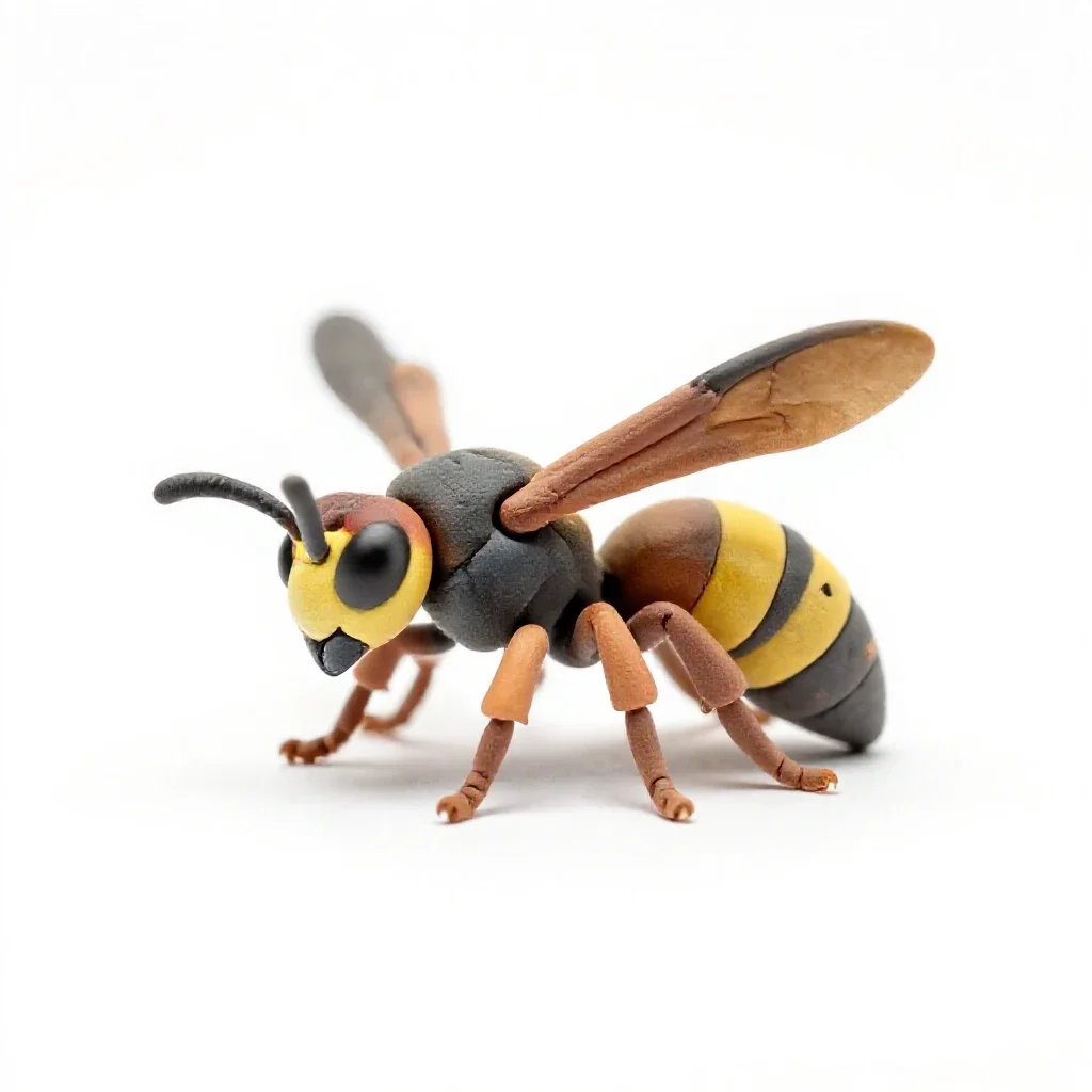 Paper wasp isolated on a white background