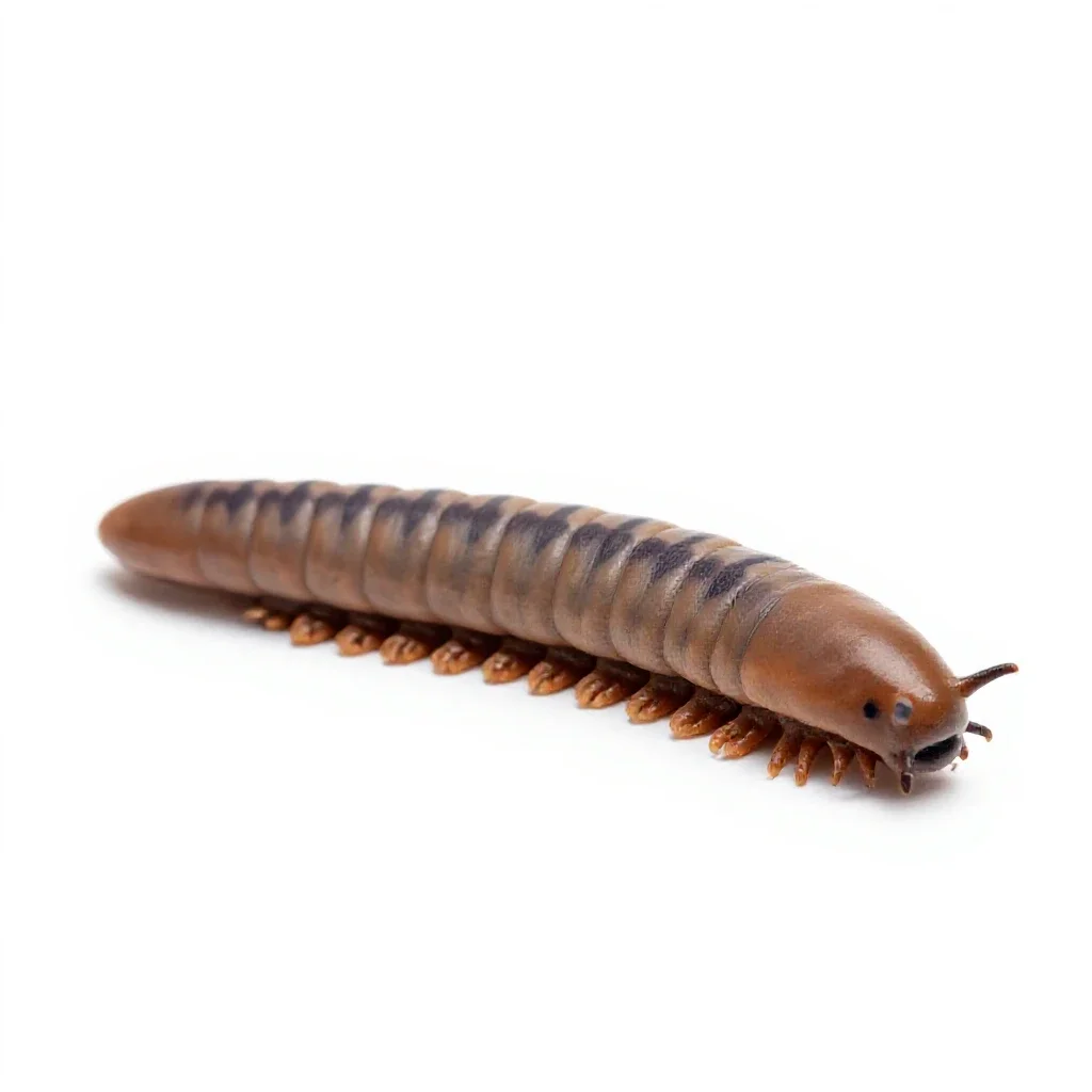 Earthworm in soil isolated on a white background