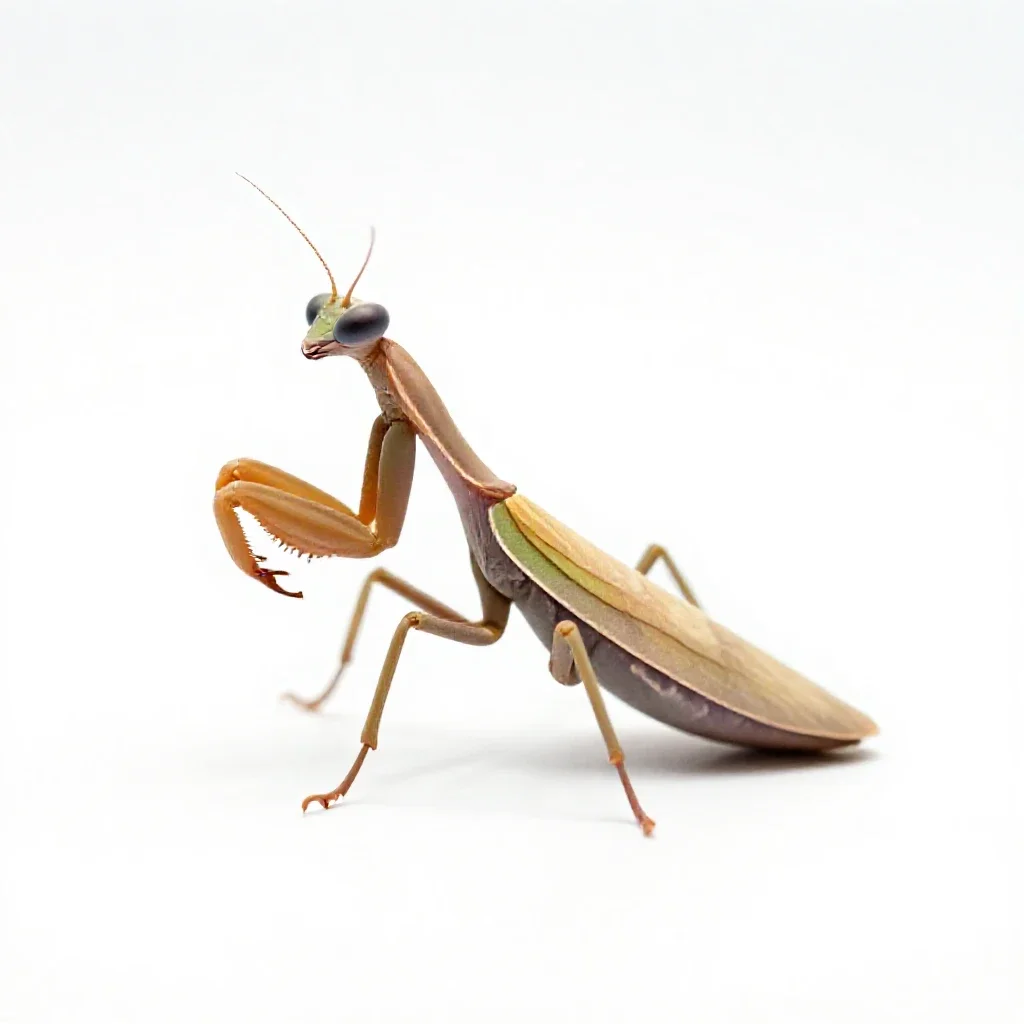 Orchid mantis isolated on a white background