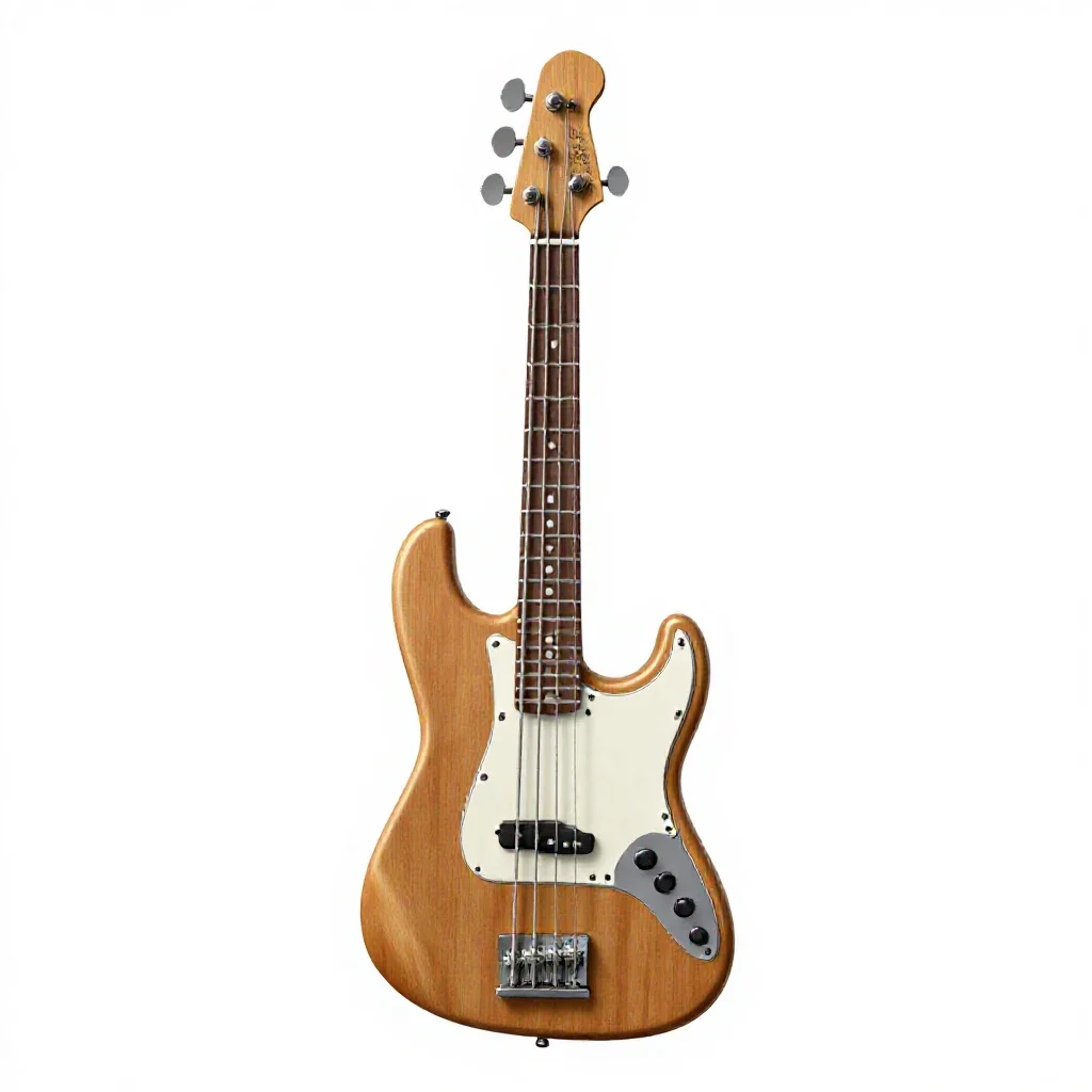 Bass guitar isolated on a white background