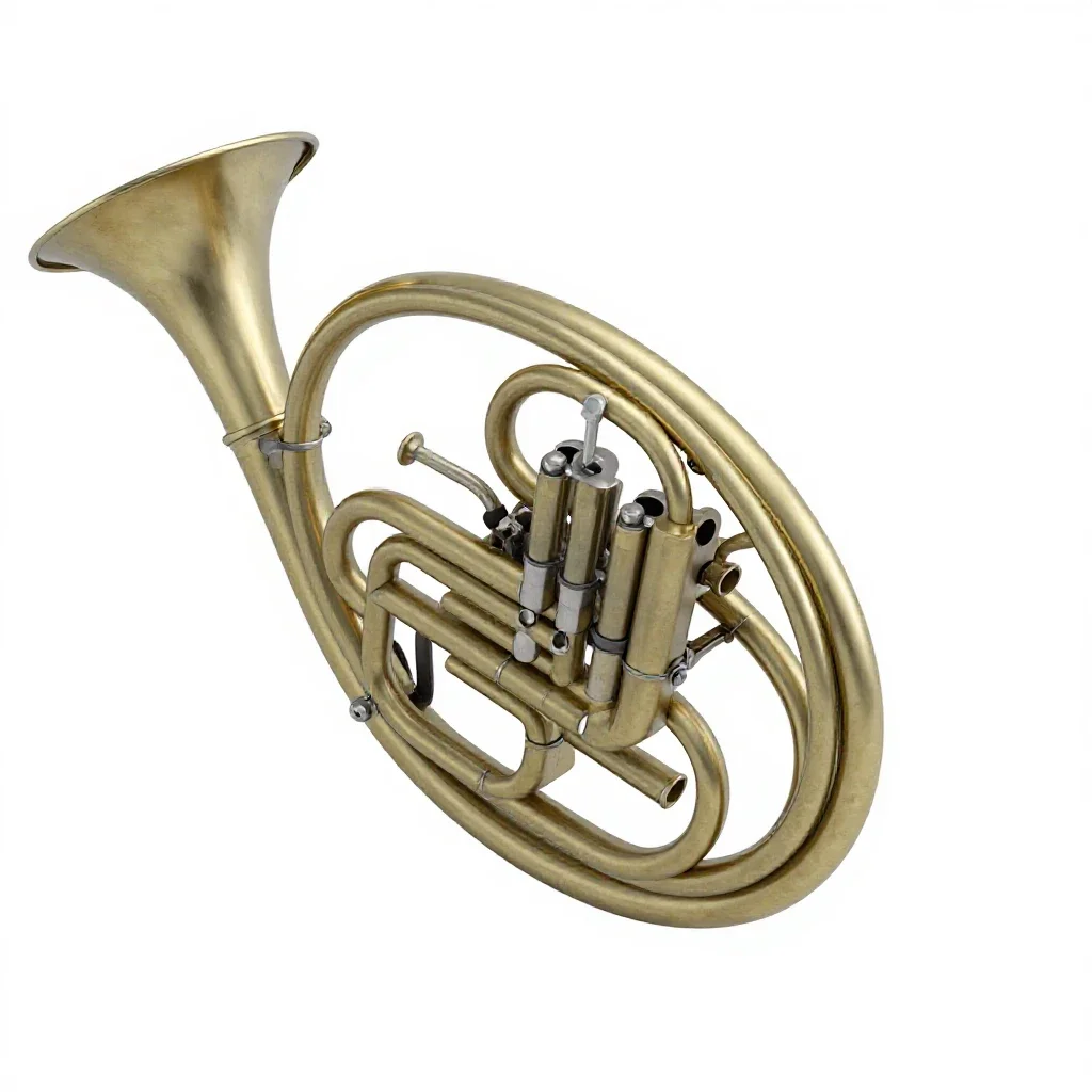 French horn isolated on a white background