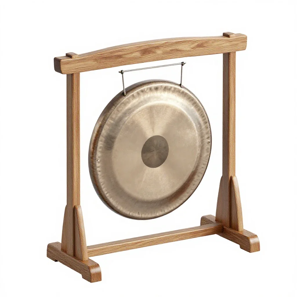 Gong on a stand isolated on a white background