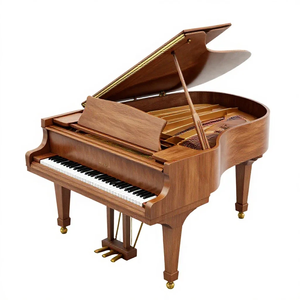 Grand piano isolated on a white background