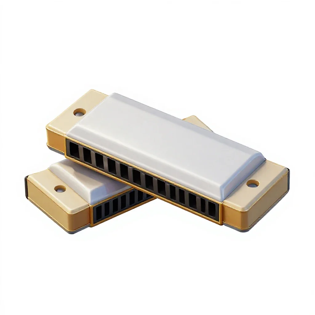 Harmonica isolated on a white background