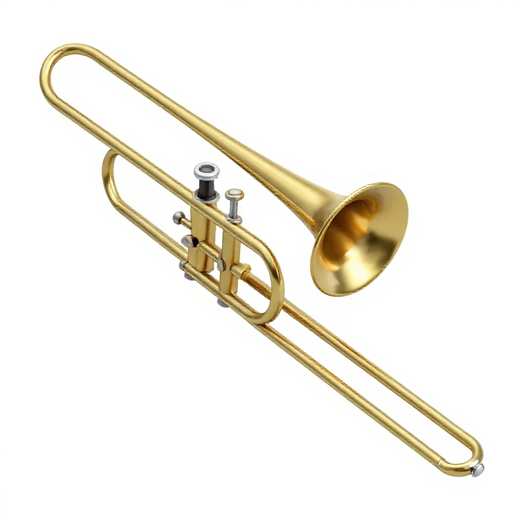 Trombone isolated on a white background