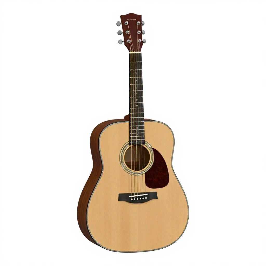 Acoustic guitar isolated on a white background