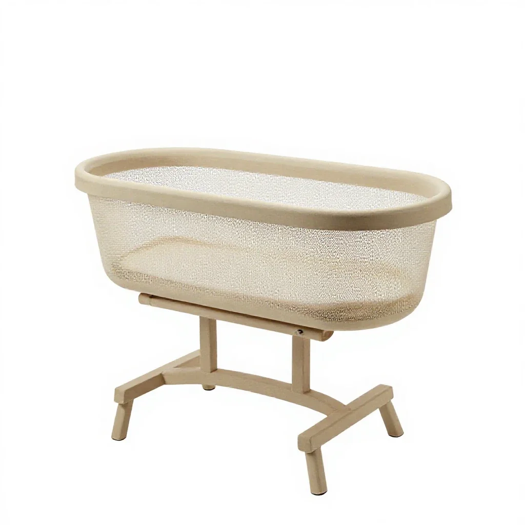 Bassinet on a stand isolated on a white background