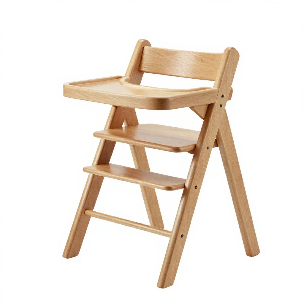High chair in bentwood isolated on a white background