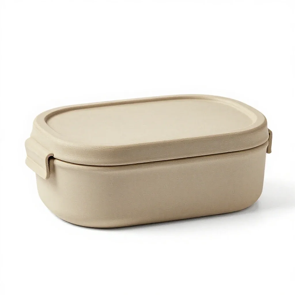 Lunch box with clips isolated on a white background