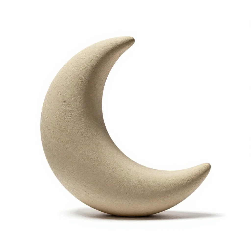 Night light shaped like a moon isolated on a white background