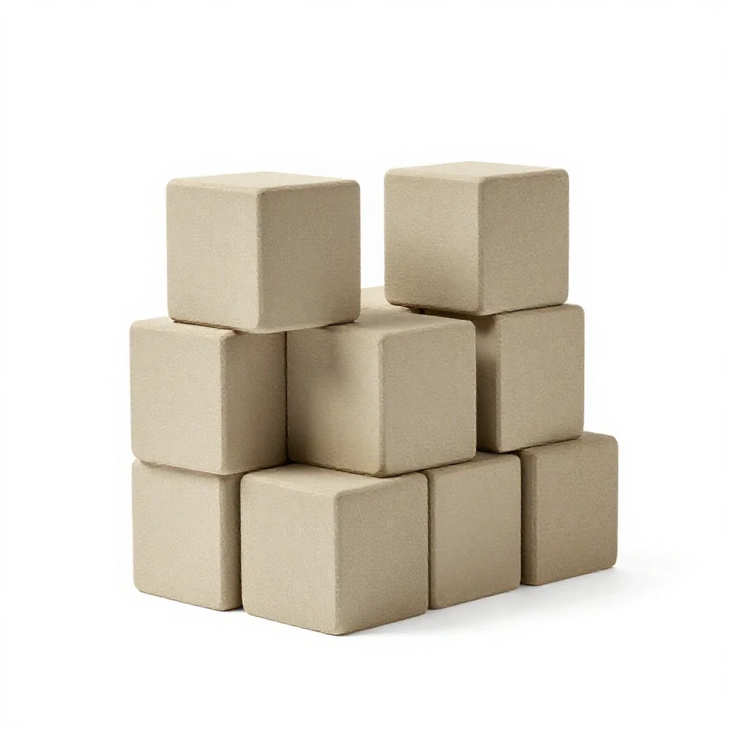 Soft building block set isolated on a white background