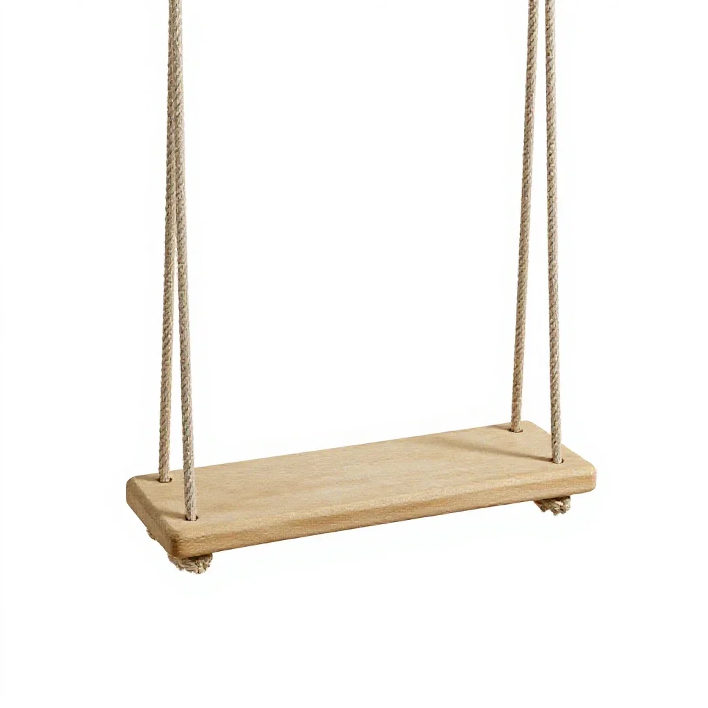 Swing seat on ropes isolated on a white background