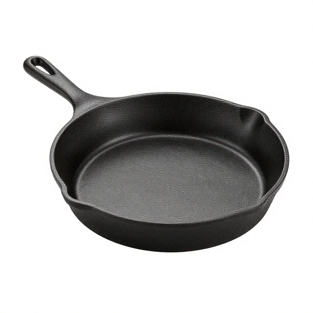Cast iron skillet isolated on a white background