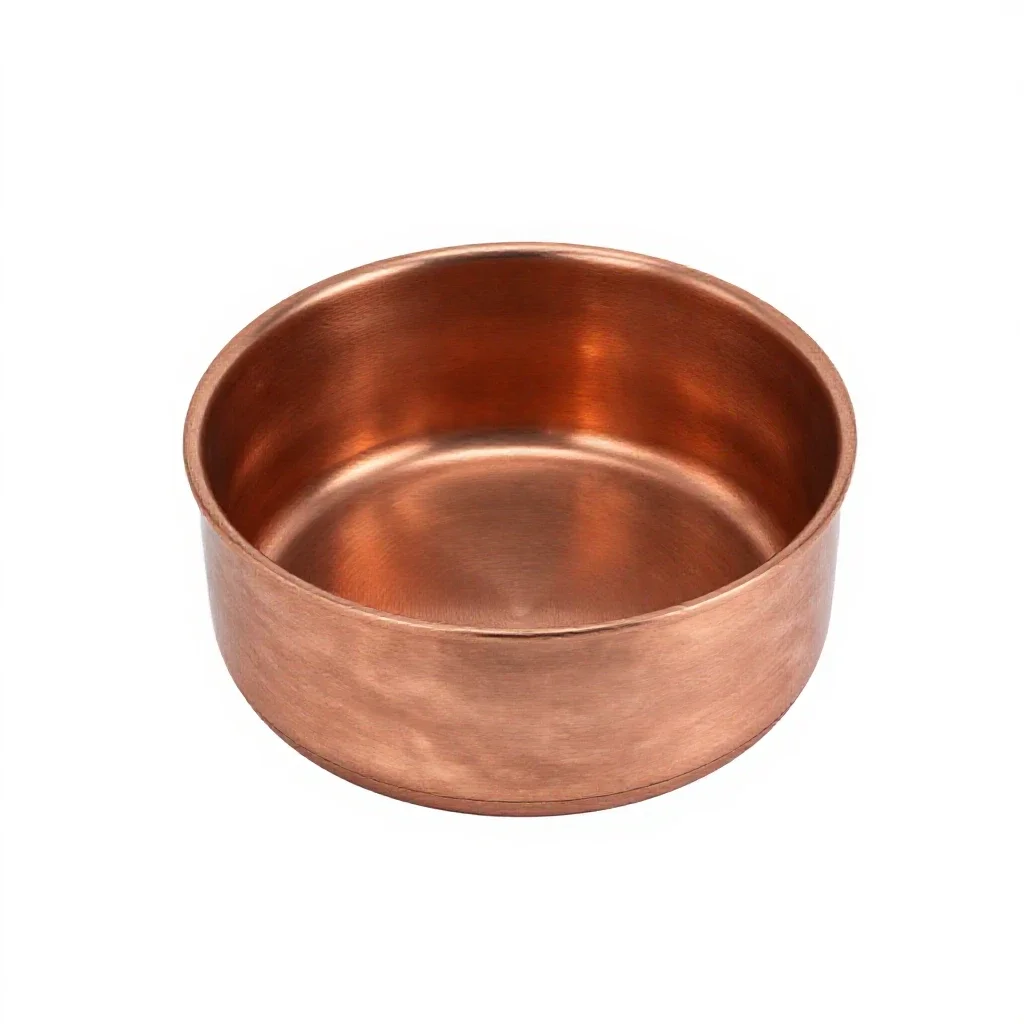 Copper saucepan isolated on a white background