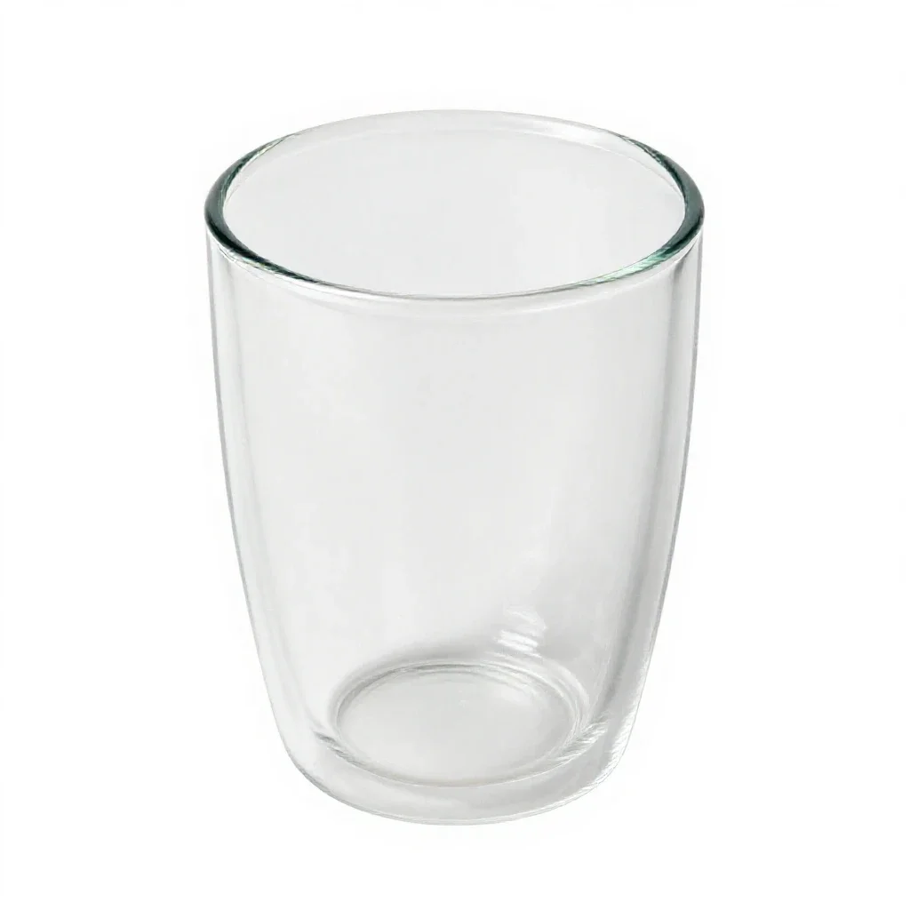 Double-walled glass tumbler isolated on a white background