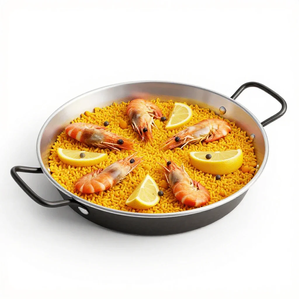 Paella pan isolated on a white background