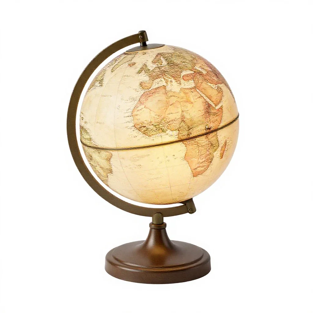 Globe table lamp isolated on a white background