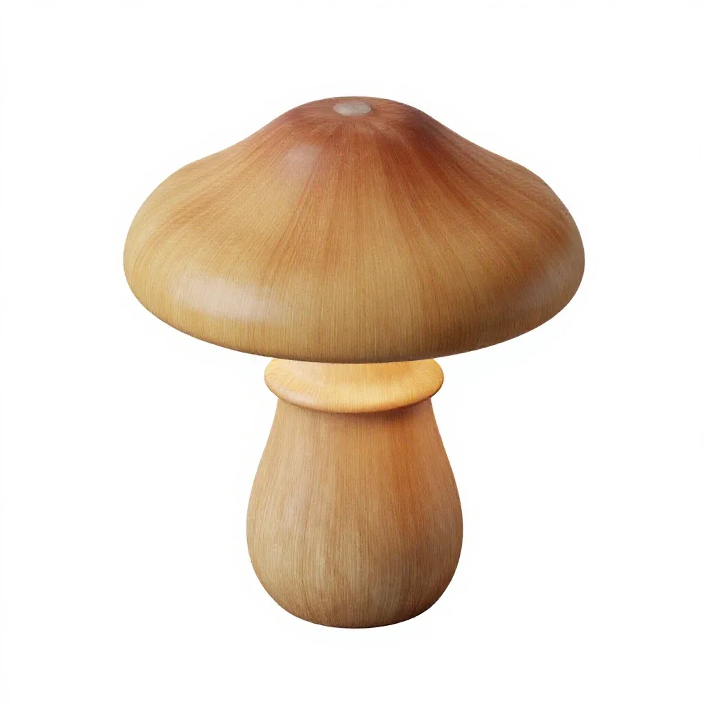 Mushroom table lamp isolated on a white background