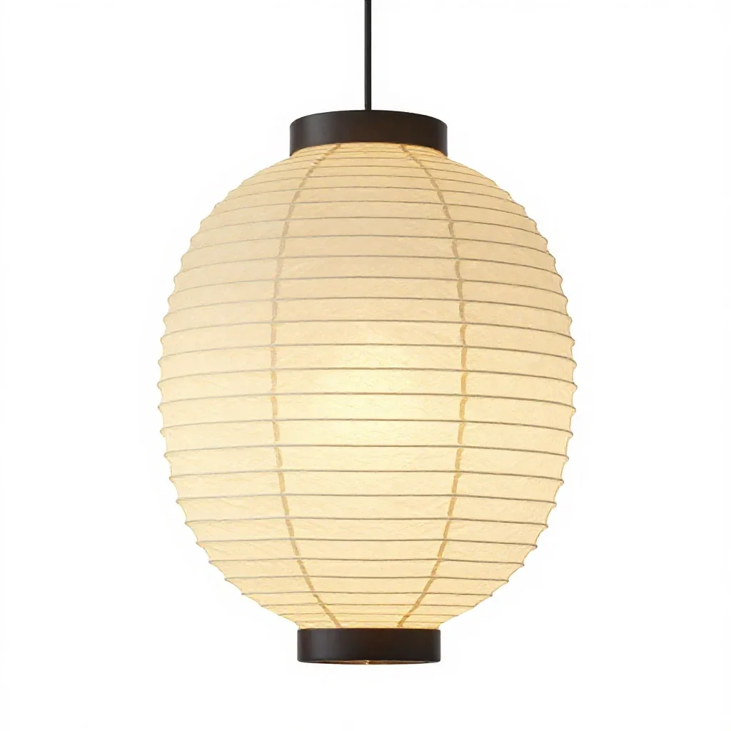 Paper lantern pendant isolated on a white background