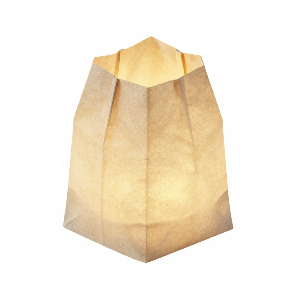 Paper luminaria bag isolated on a white background