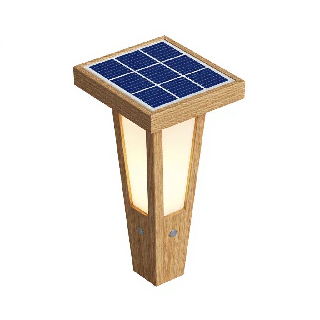 Solar garden stake light isolated on a white background