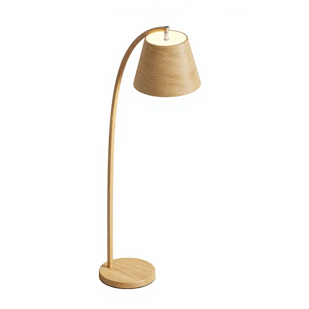 Arc floor lamp isolated on a white background