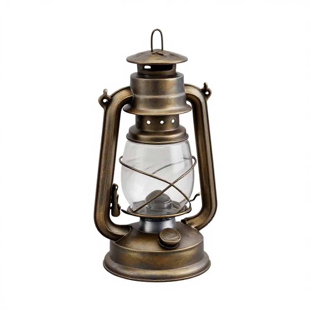 Oil hurricane lantern isolated on a white background