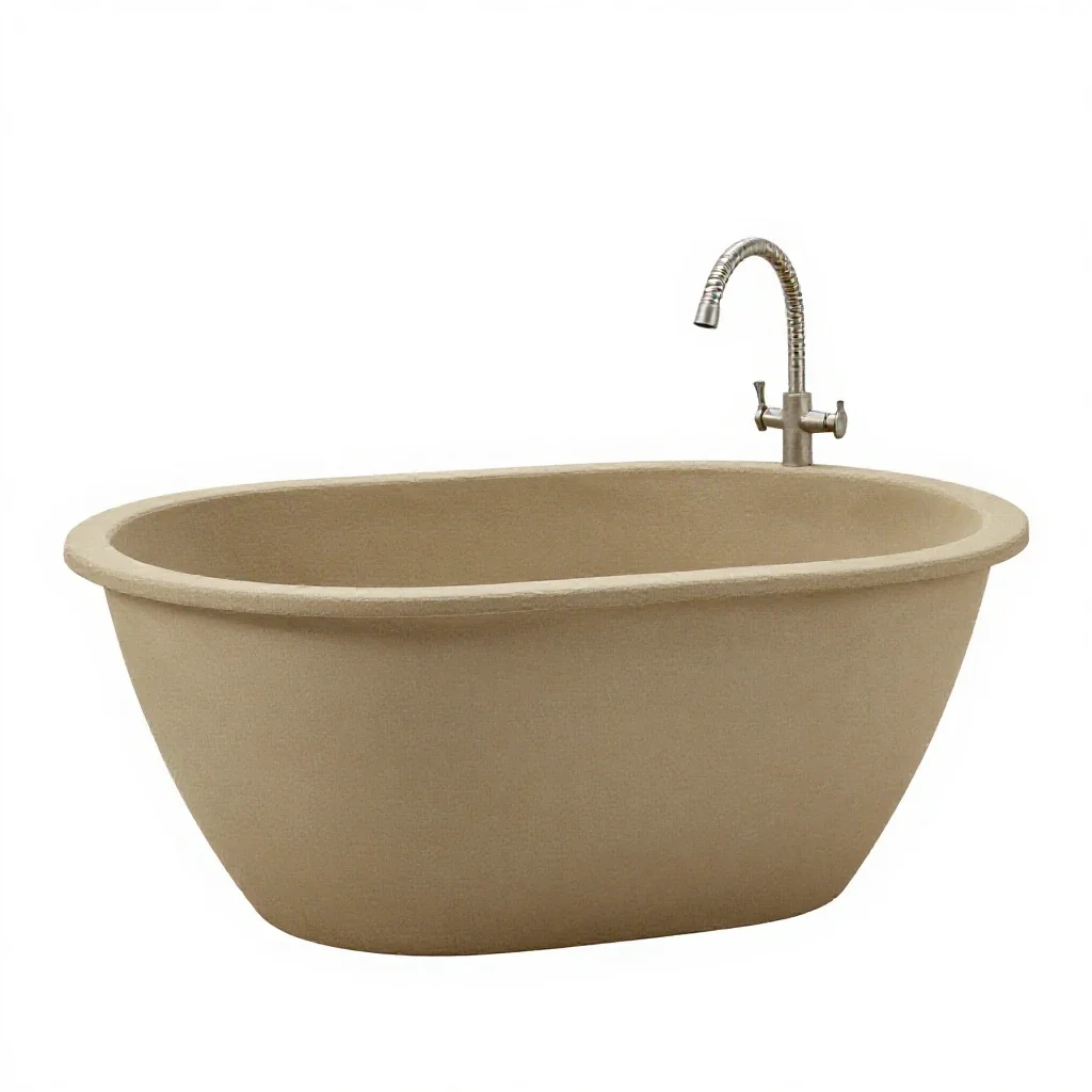 Bathing tub with a hose isolated on a white background