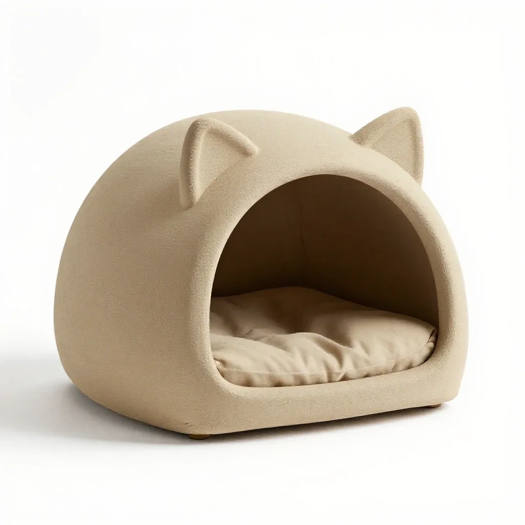 Cat cave bed isolated on a white background