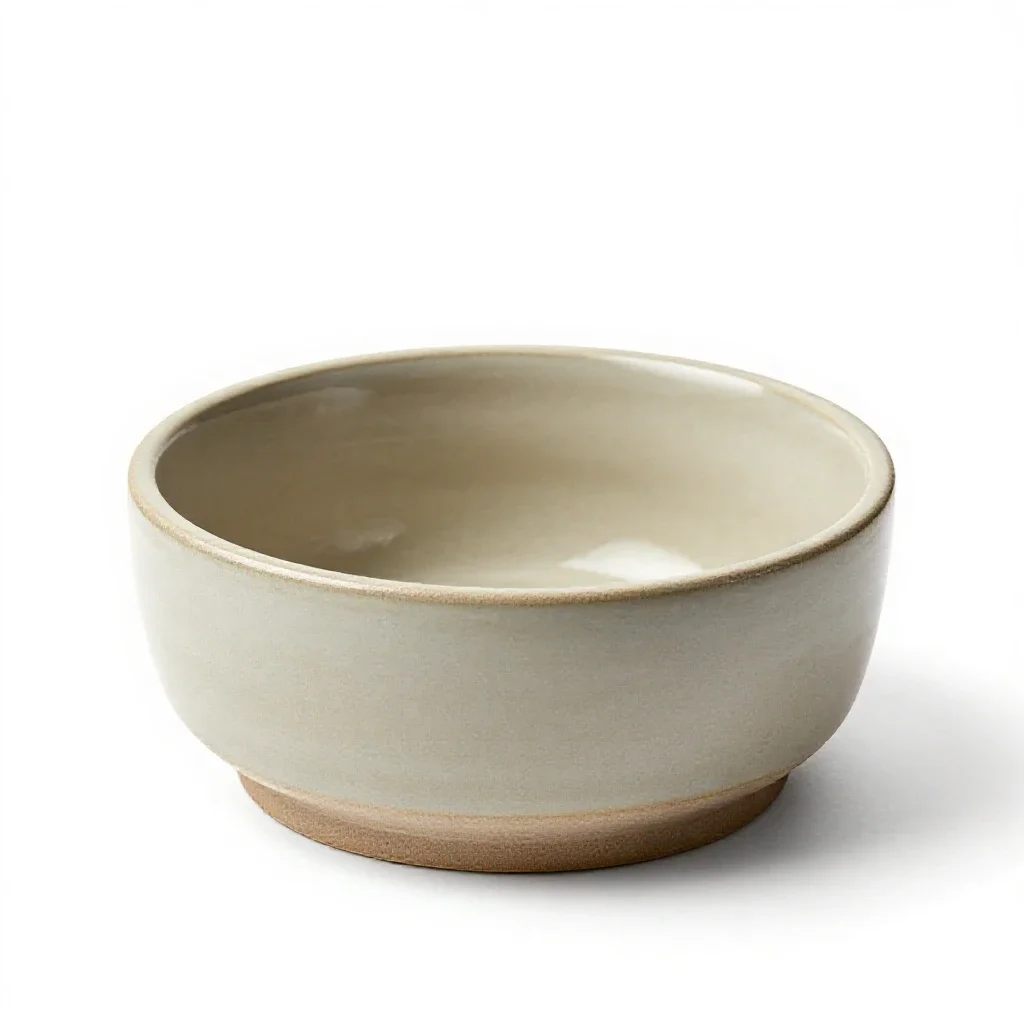 Ceramic dog bowl isolated on a white background