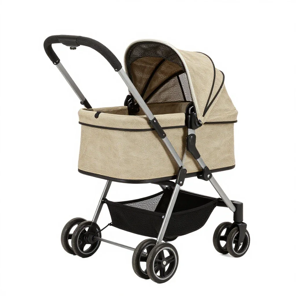 Pet stroller isolated on a white background