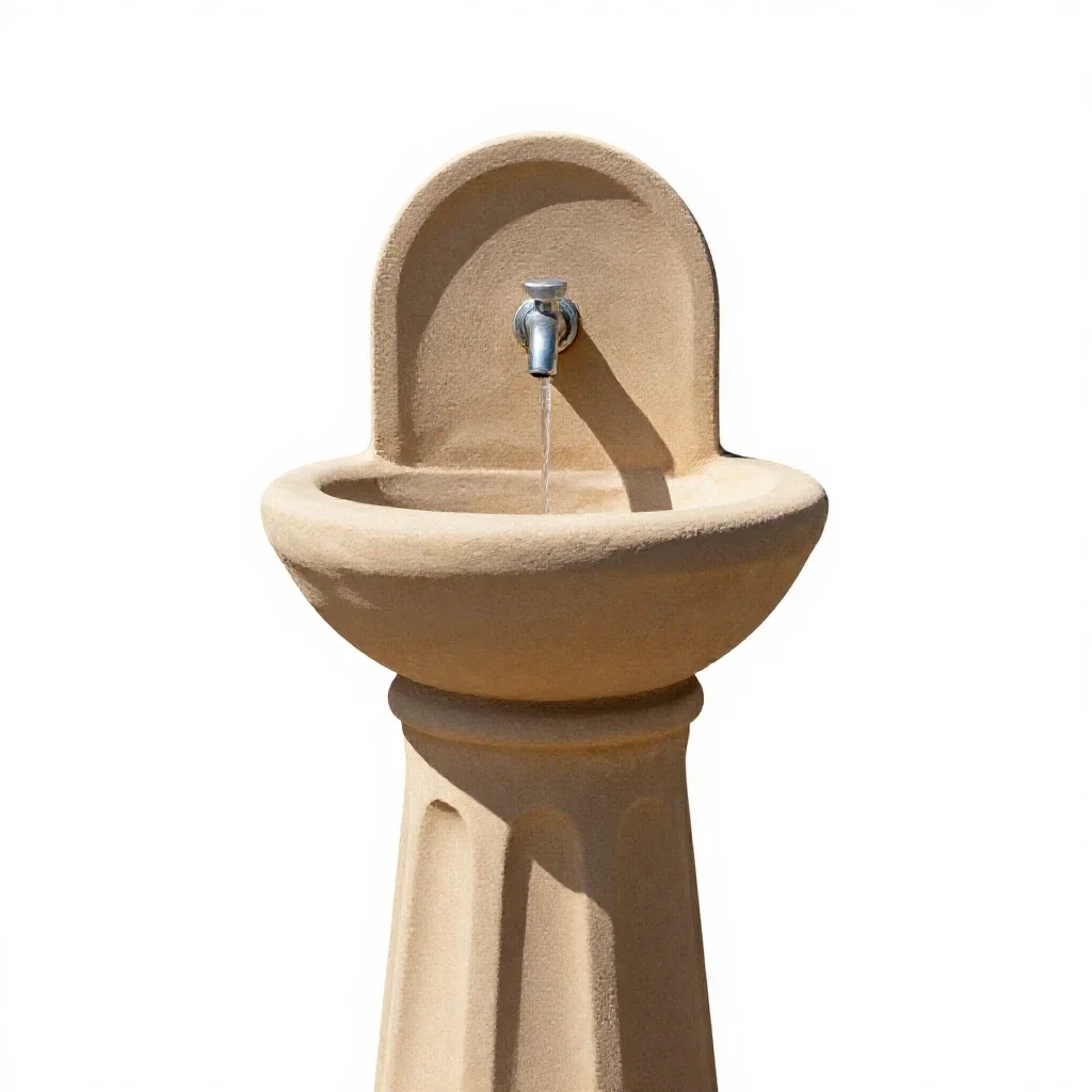 Automatic water fountain isolated on a white background