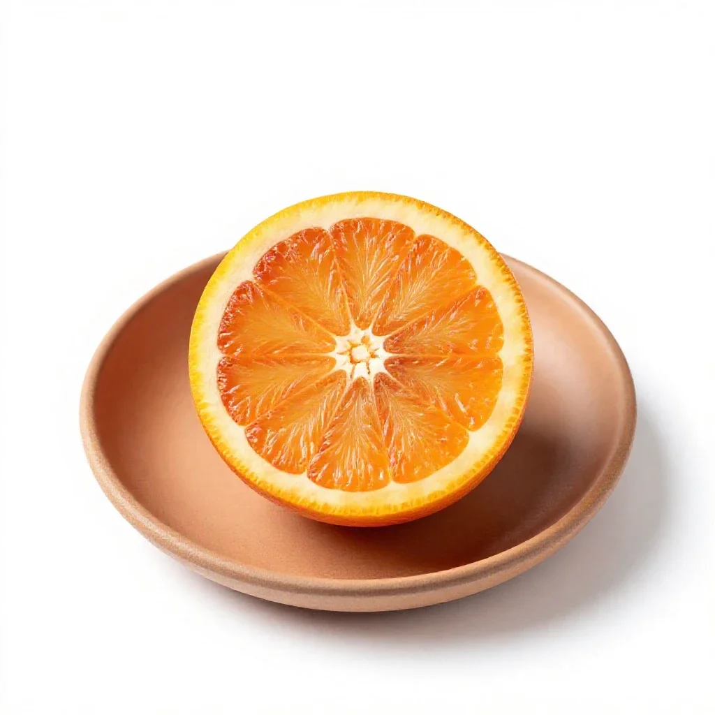 Blood orange halved isolated on a white background