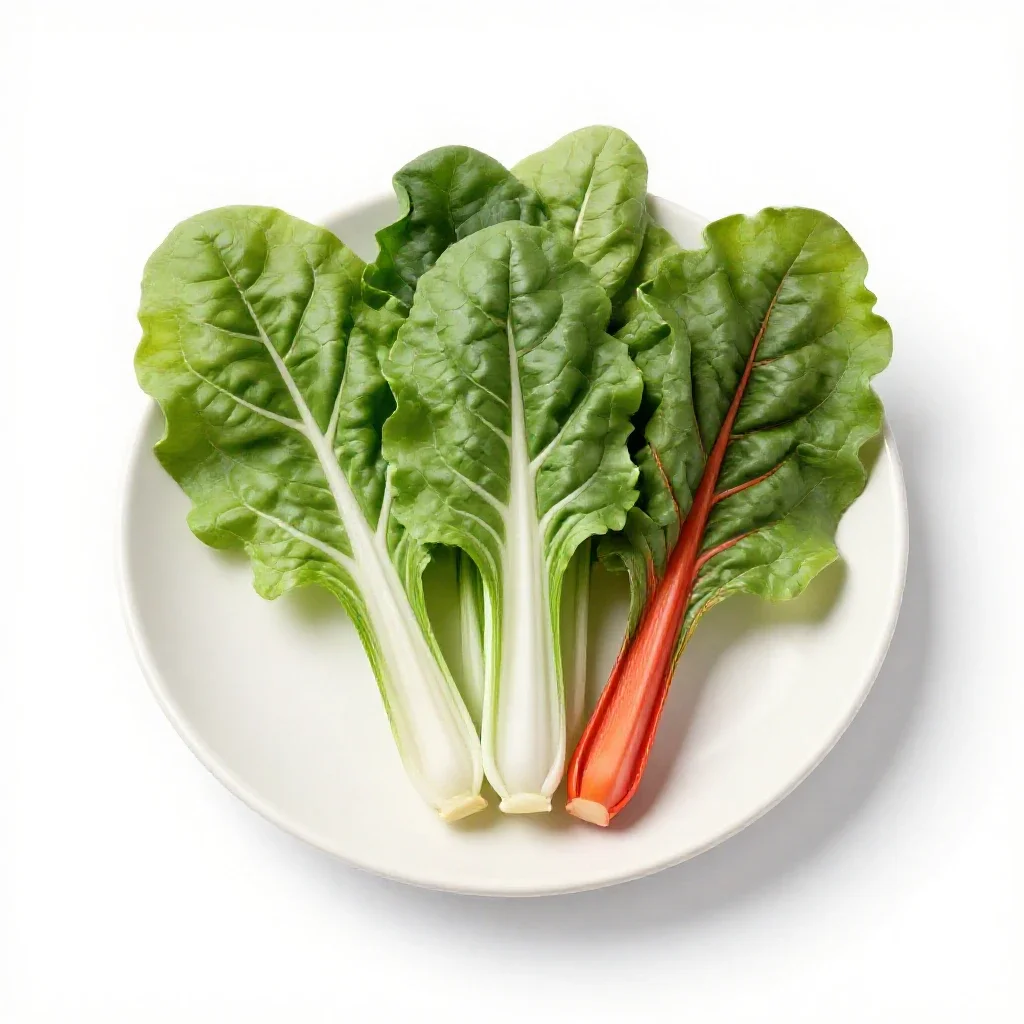 Bunch of rainbow chard isolated on a white background