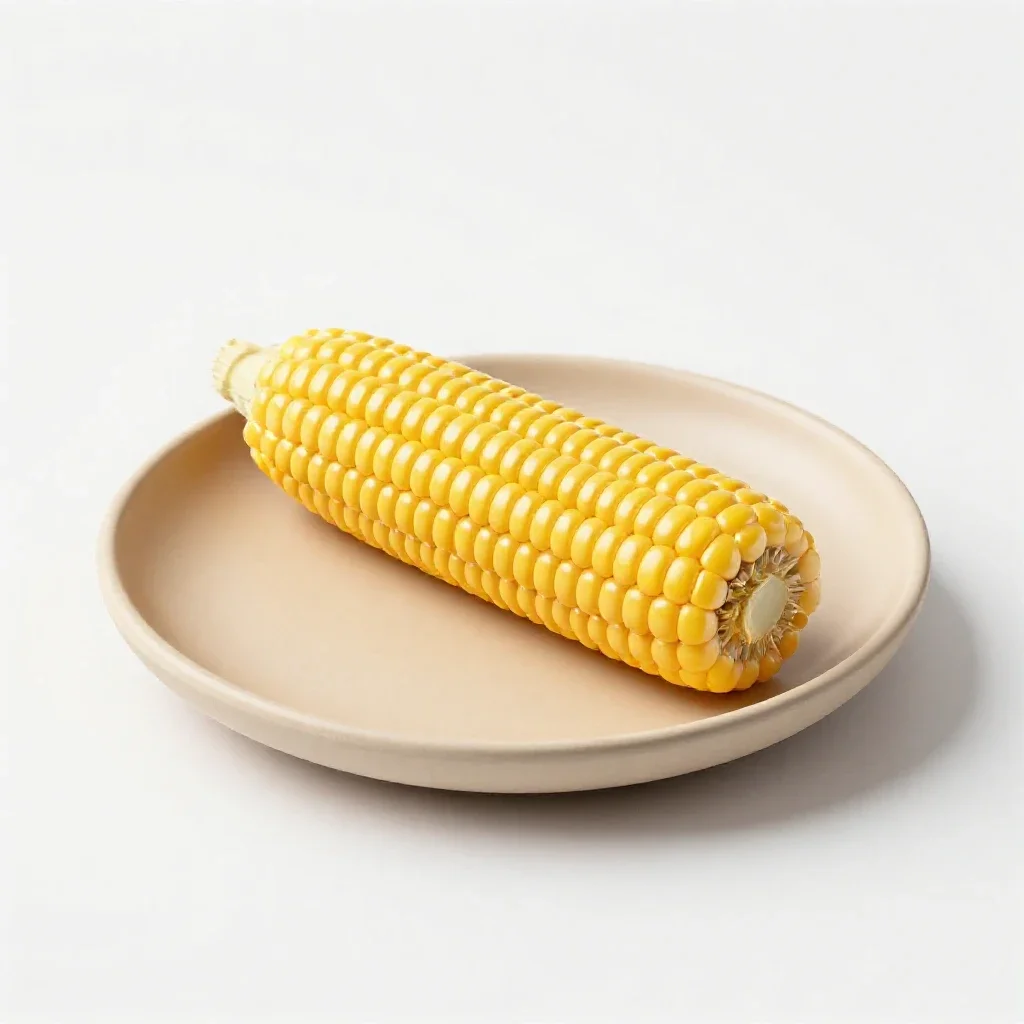 Corn cob with husk peeled isolated on a white background