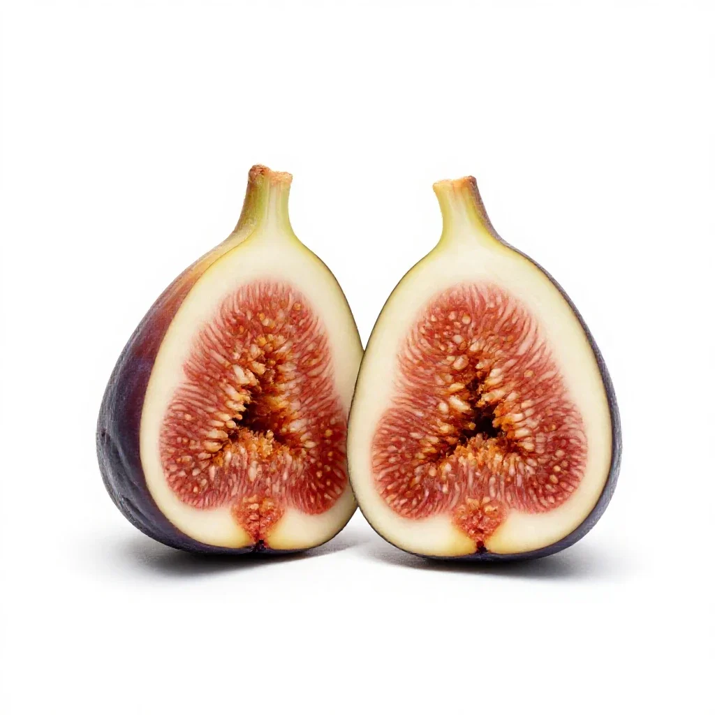 Fig split open isolated on a white background