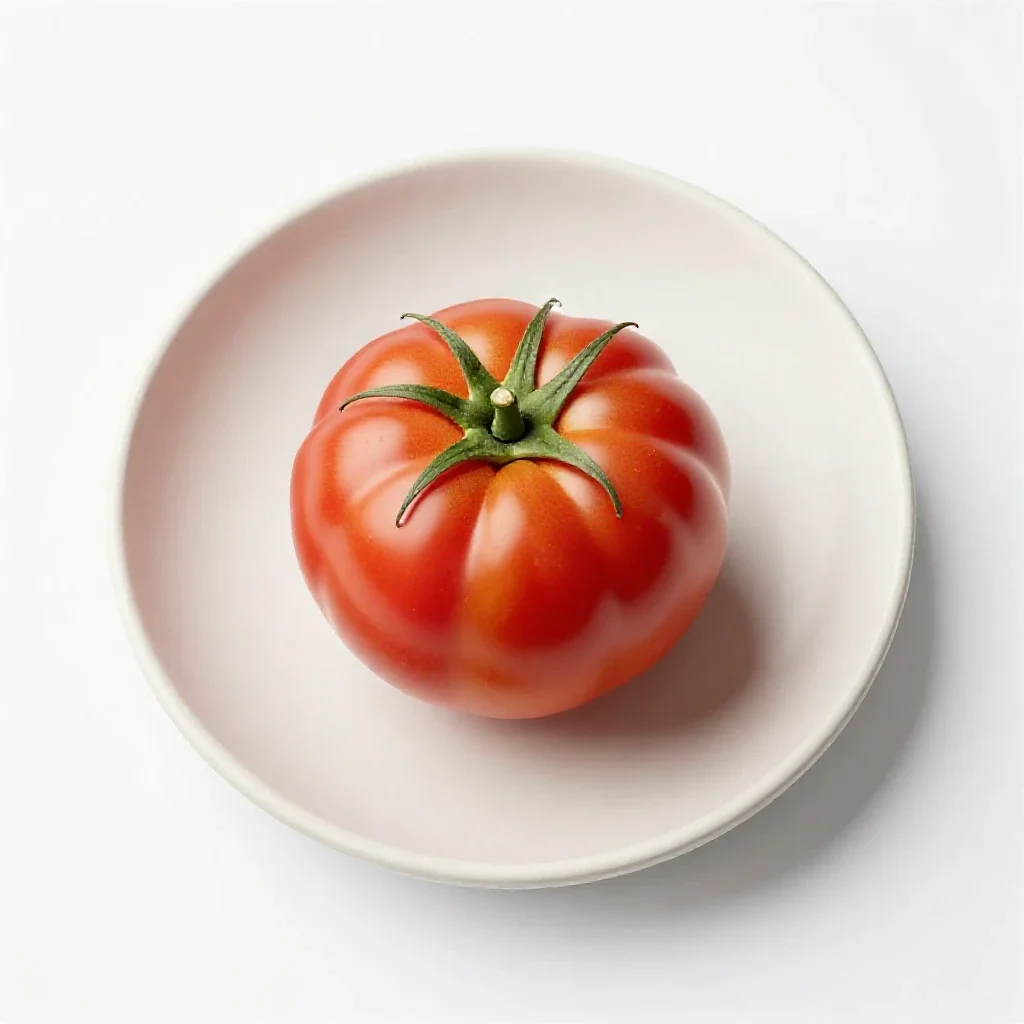 Heirloom tomato on the vine isolated on a white background