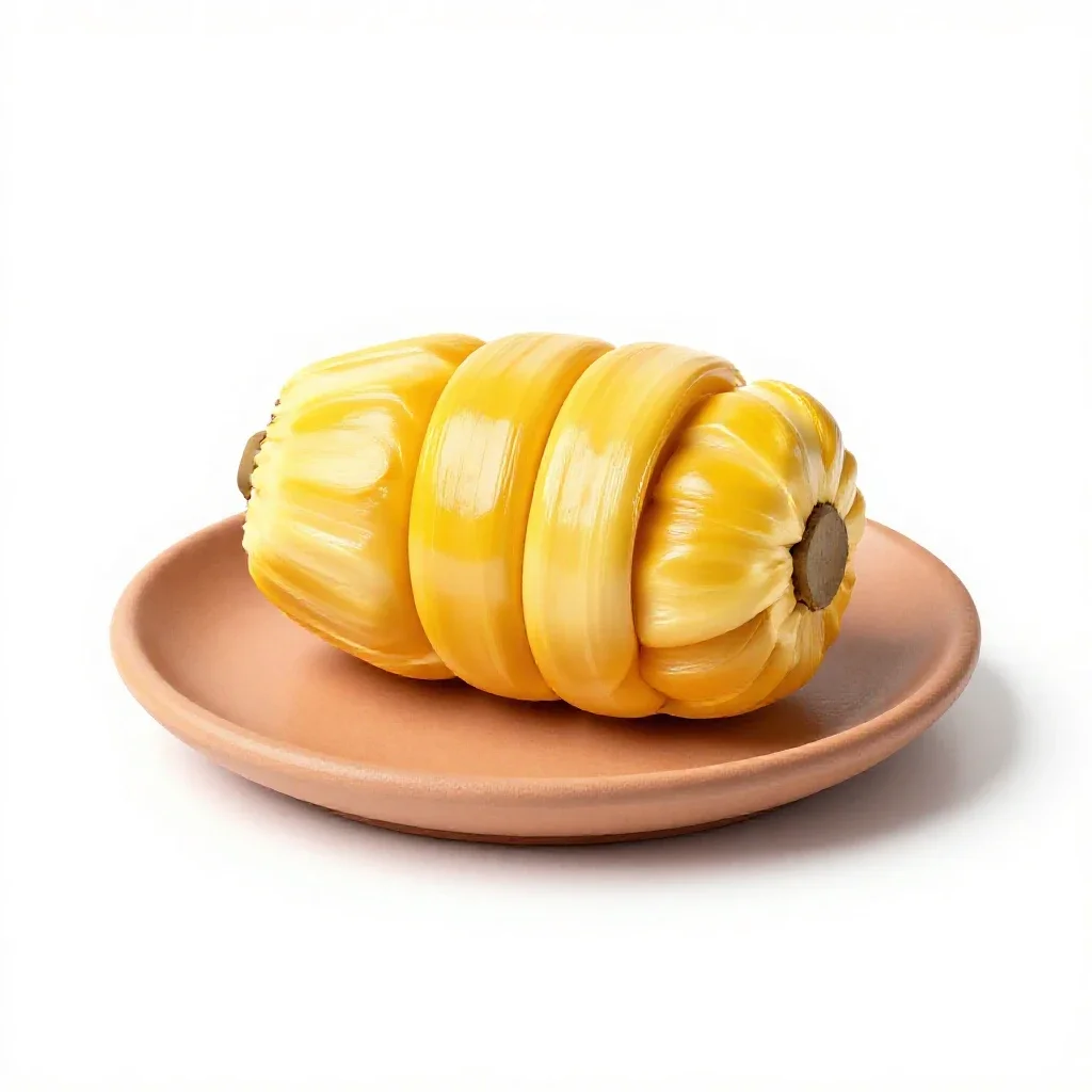 Jackfruit segment isolated on a white background