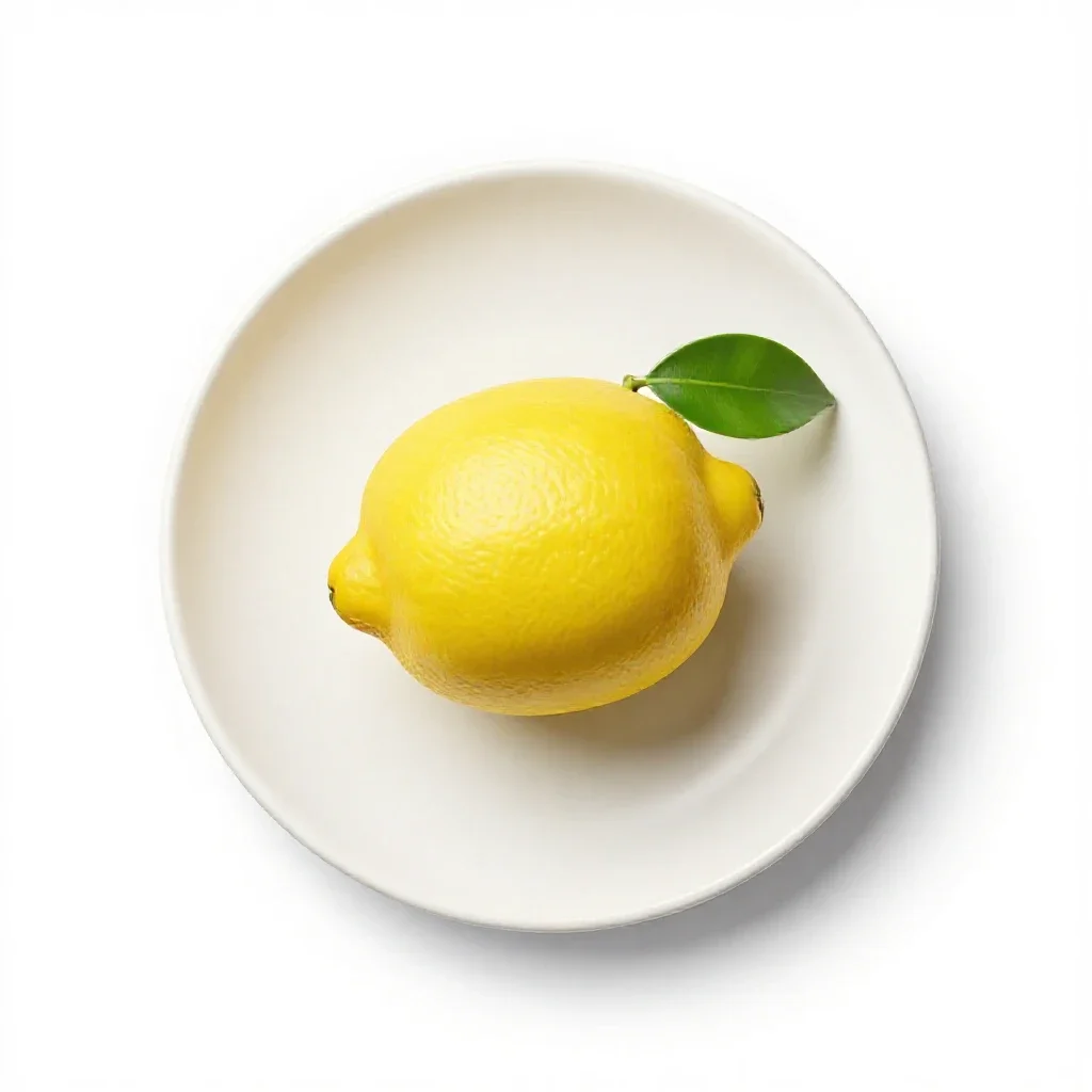 Lemon with a leaf isolated on a white background