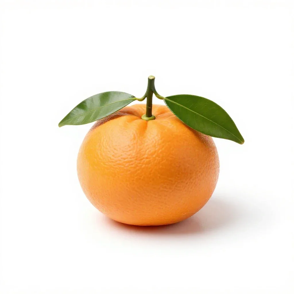 Mandarin with leaves isolated on a white background