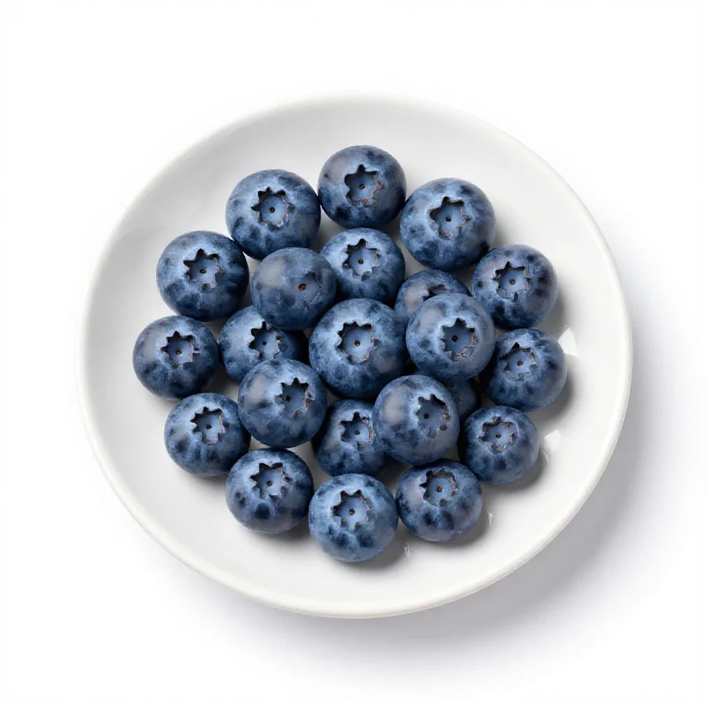 Punnet of blueberries isolated on a white background