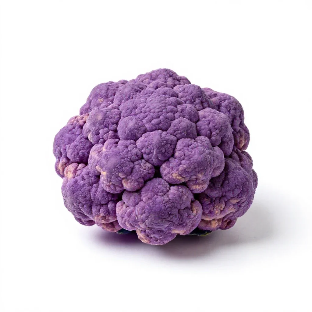 Purple cauliflower isolated on a white background