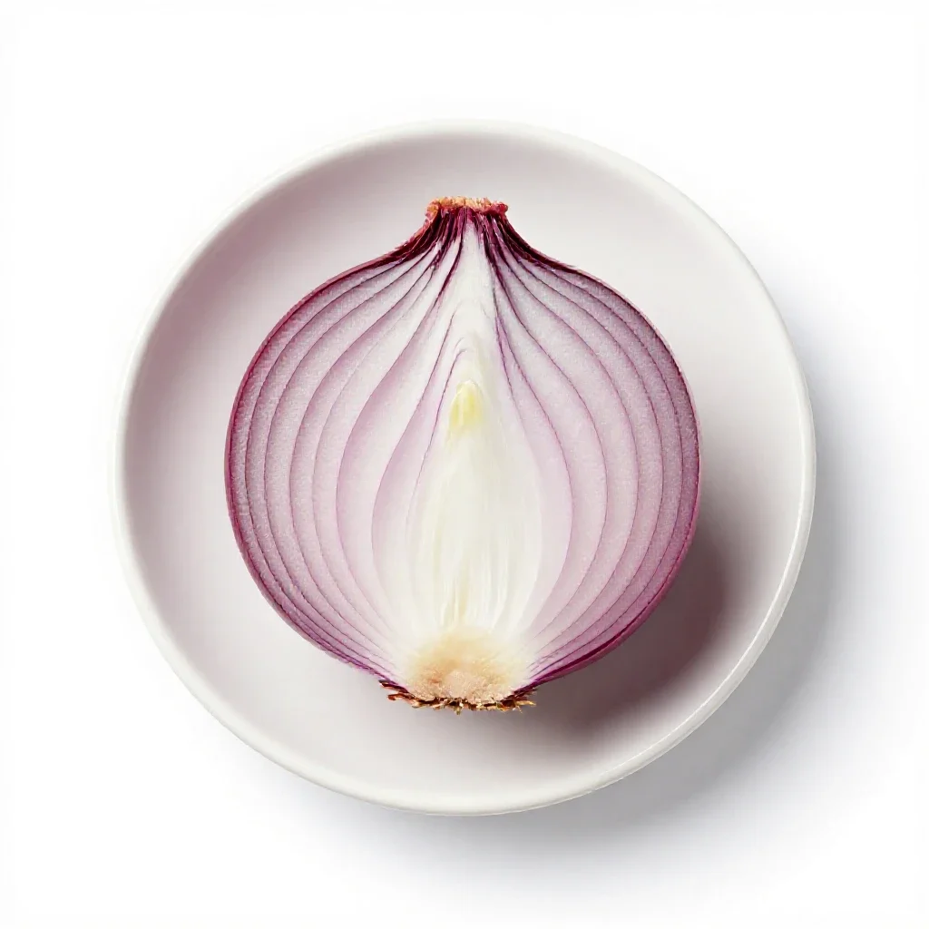 Red onion halved isolated on a white background