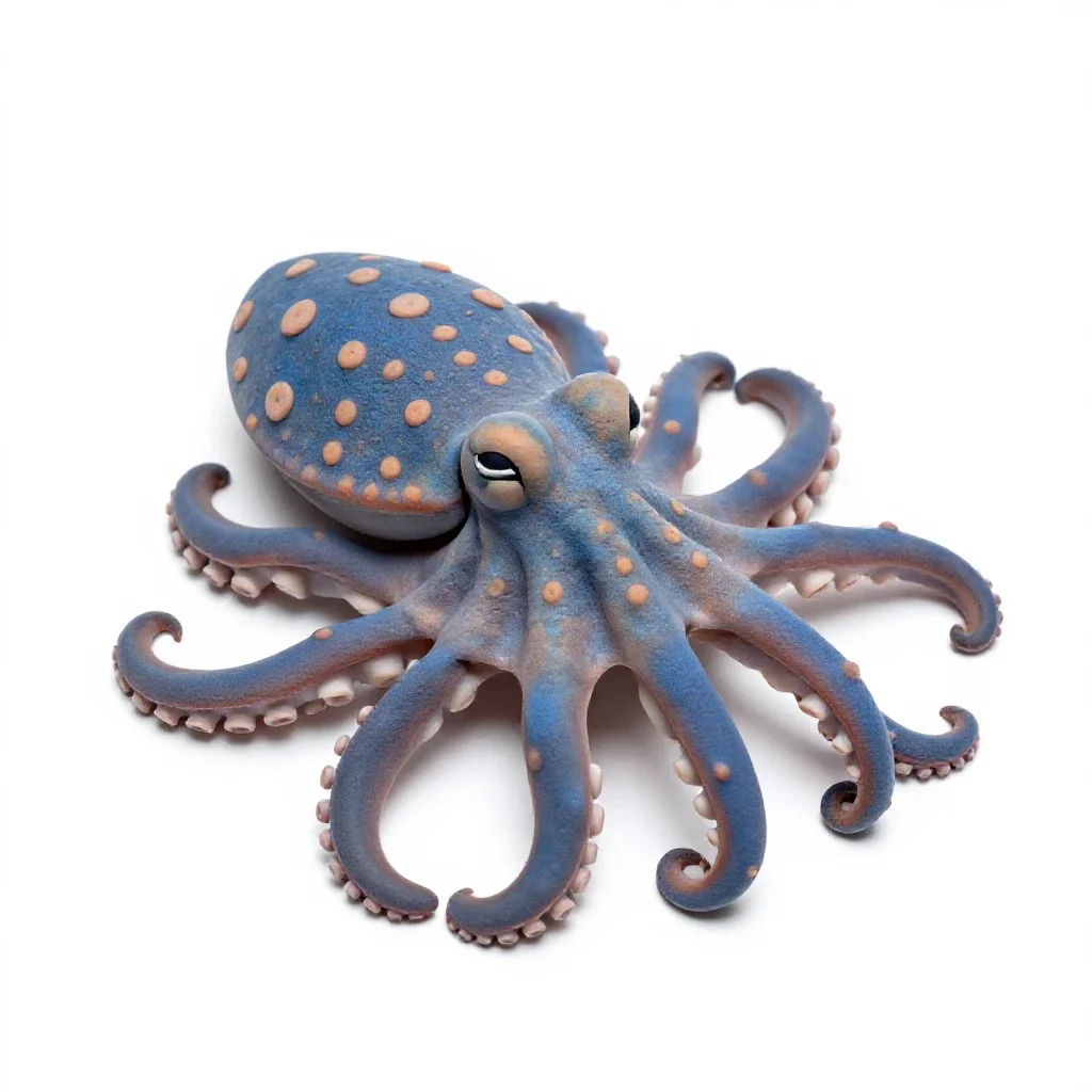 Blue-ringed octopus isolated on a white background